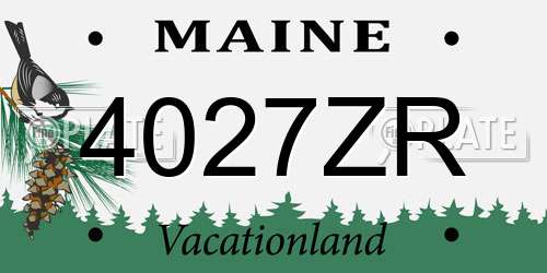 4027ZR Maine License Plate