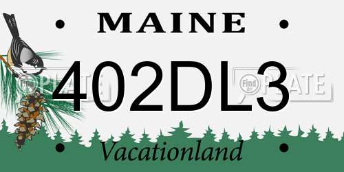 402DL3 Maine License Plate