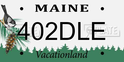 402DLE Maine License Plate