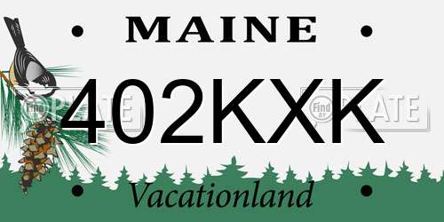 402KXK Maine License Plate