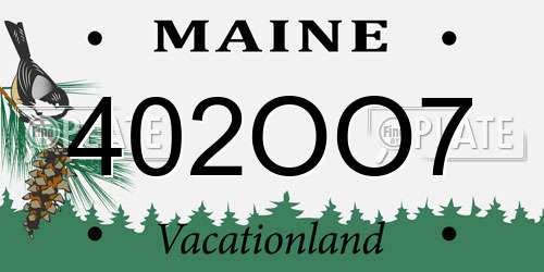 402OO7 Maine License Plate