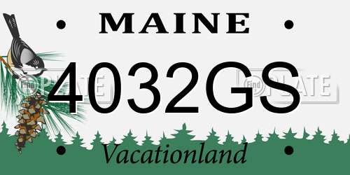 4032GS Maine License Plate