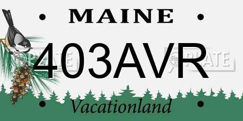 403AVR Maine License Plate