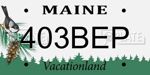 403BEP Maine License Plate