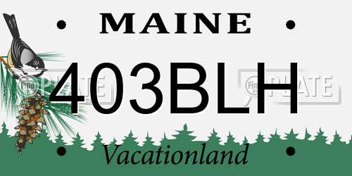 403BLH Maine License Plate