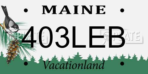 403LEB Maine License Plate