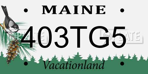 403TG5 Maine License Plate