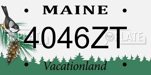 4046ZT Maine License Plate