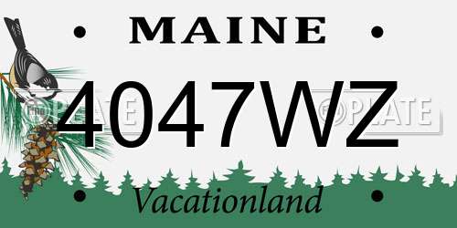 4047WZ Maine License Plate