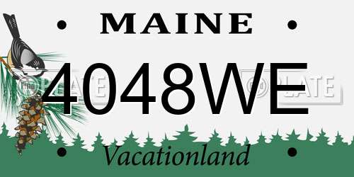 4048WE Maine License Plate