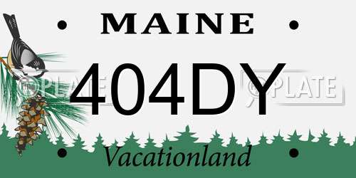 404DY Maine License Plate