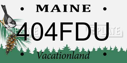 404FDU Maine License Plate