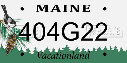 404G22 Maine License Plate
