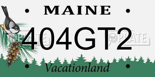 404GT2 Maine License Plate