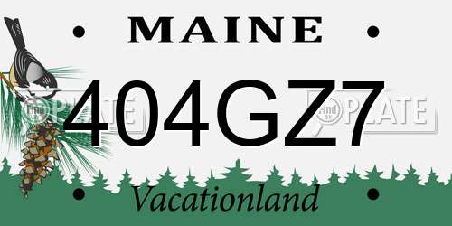 404GZ7 Maine License Plate