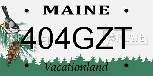 404GZT Maine License Plate