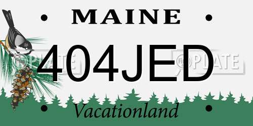 404JED Maine License Plate