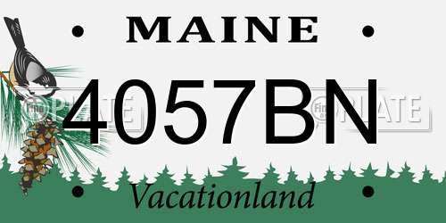 4057BN Maine License Plate