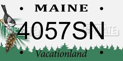 4057SN Maine License Plate