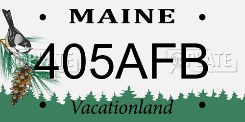 405AFB Maine License Plate