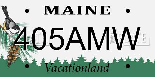 405AMW Maine License Plate