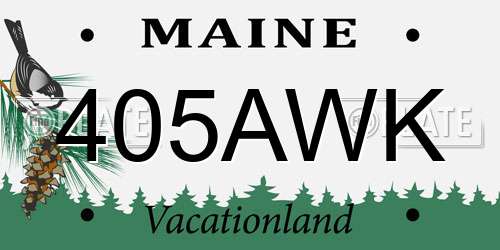 405AWK Maine License Plate