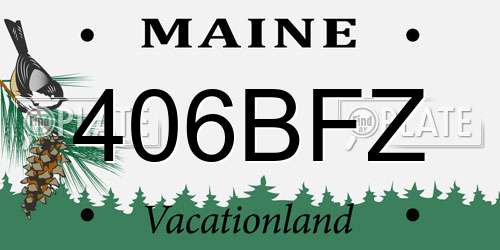 406BFZ Maine License Plate