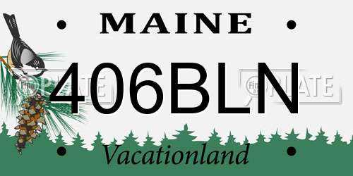 406BLN Maine License Plate