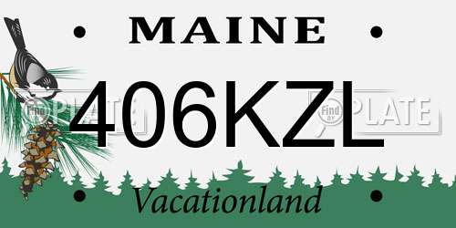 406KZL Maine License Plate