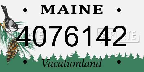 4076142 Maine License Plate