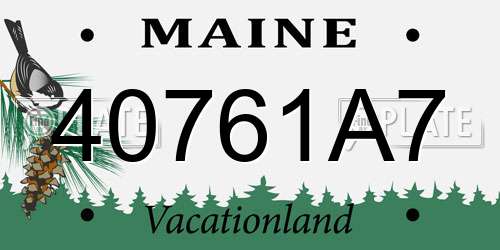 40761A7 Maine License Plate