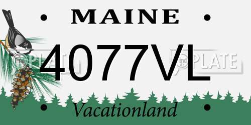 4077VL Maine License Plate