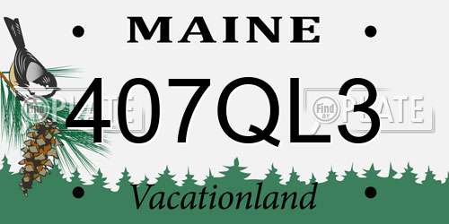 407QL3 Maine License Plate