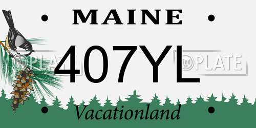 407YL Maine License Plate