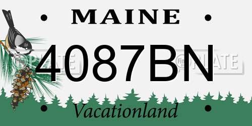 4087BN Maine License Plate