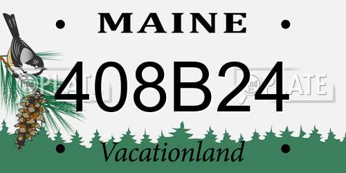 408B24 Maine License Plate
