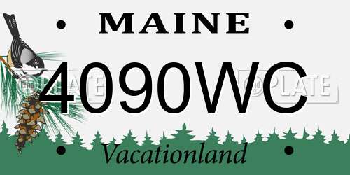 4090WC Maine License Plate