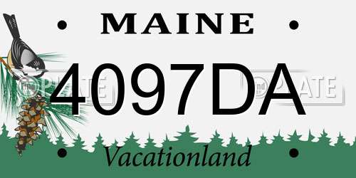 4097DA Maine License Plate