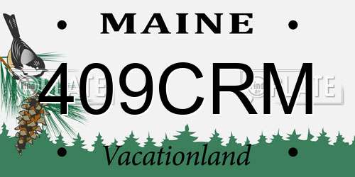 409CRM Maine License Plate