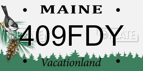 409FDY Maine License Plate