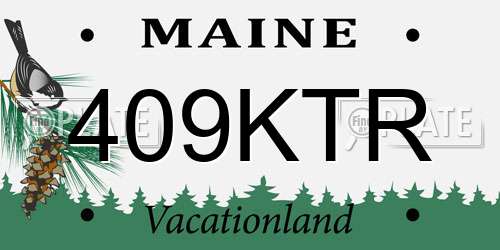 409KTR Maine License Plate