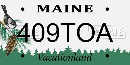 409TOA Maine License Plate
