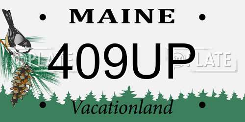 409UP Maine License Plate