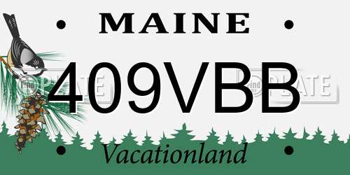 409VBB Maine License Plate