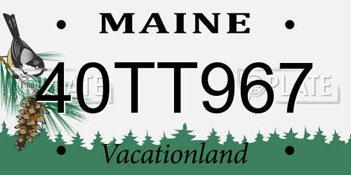 40TT967 Maine License Plate