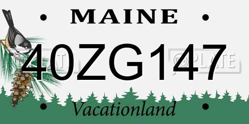 40ZG147 Maine License Plate
