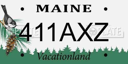411AXZ Maine License Plate