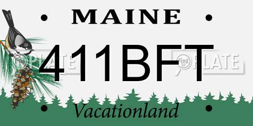 411BFT Maine License Plate