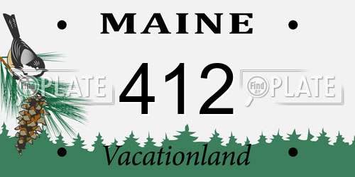 412 Maine License Plate
