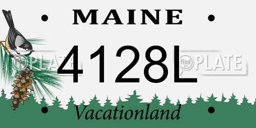 4128L Maine License Plate